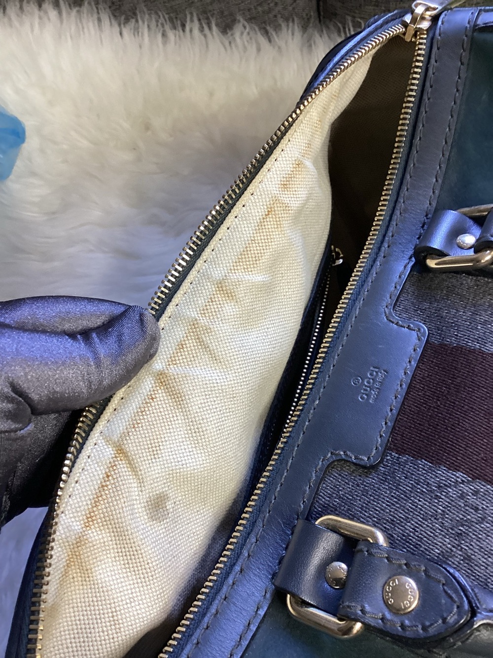 Green Gucci Suede Web Satchel Leather - Picture 12 of 16